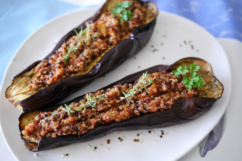aubergine farcie quinoa - votre dieteticienne - valerie coureau